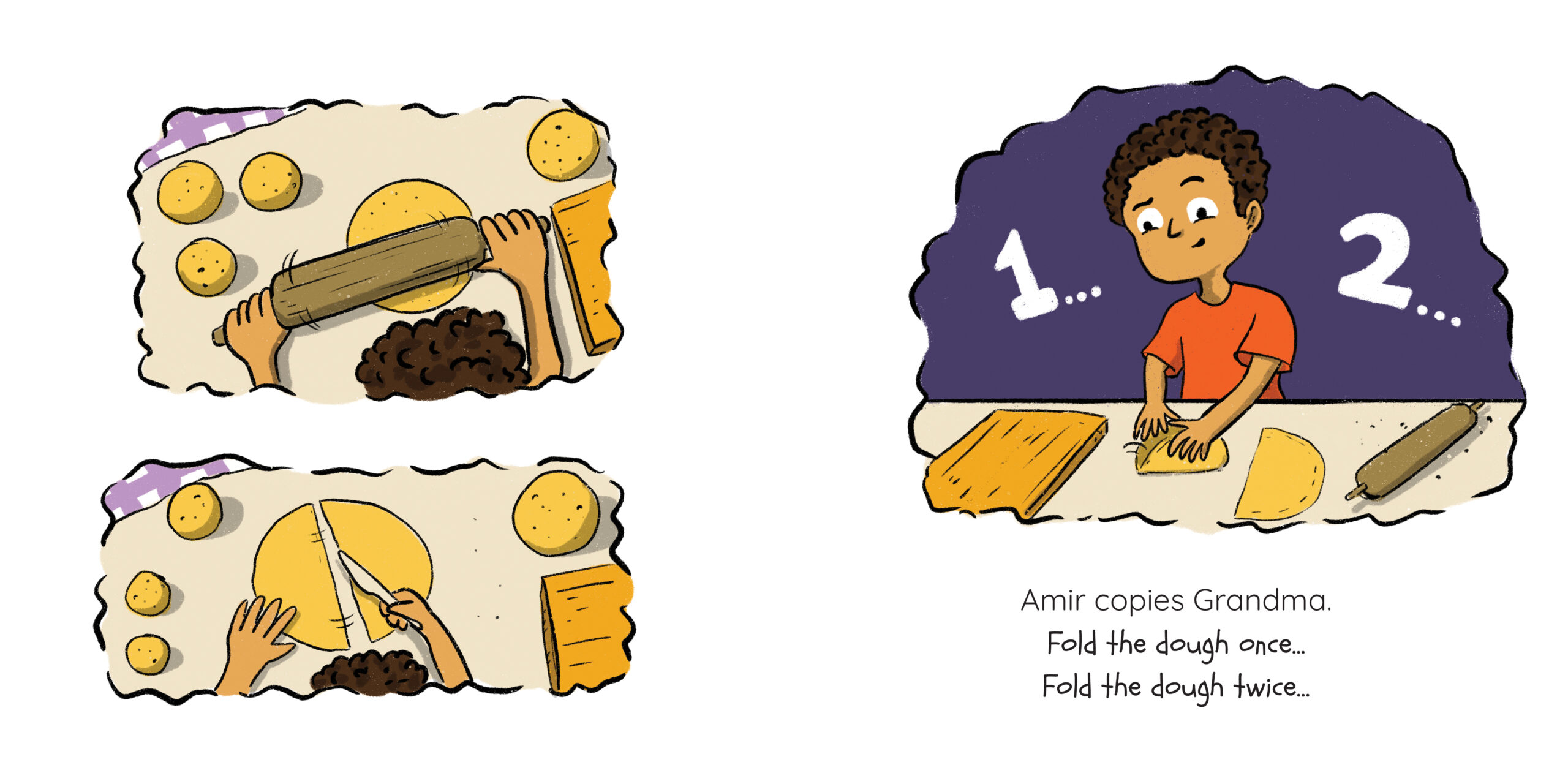 Samoosas! — original illustrated page 6, English text included