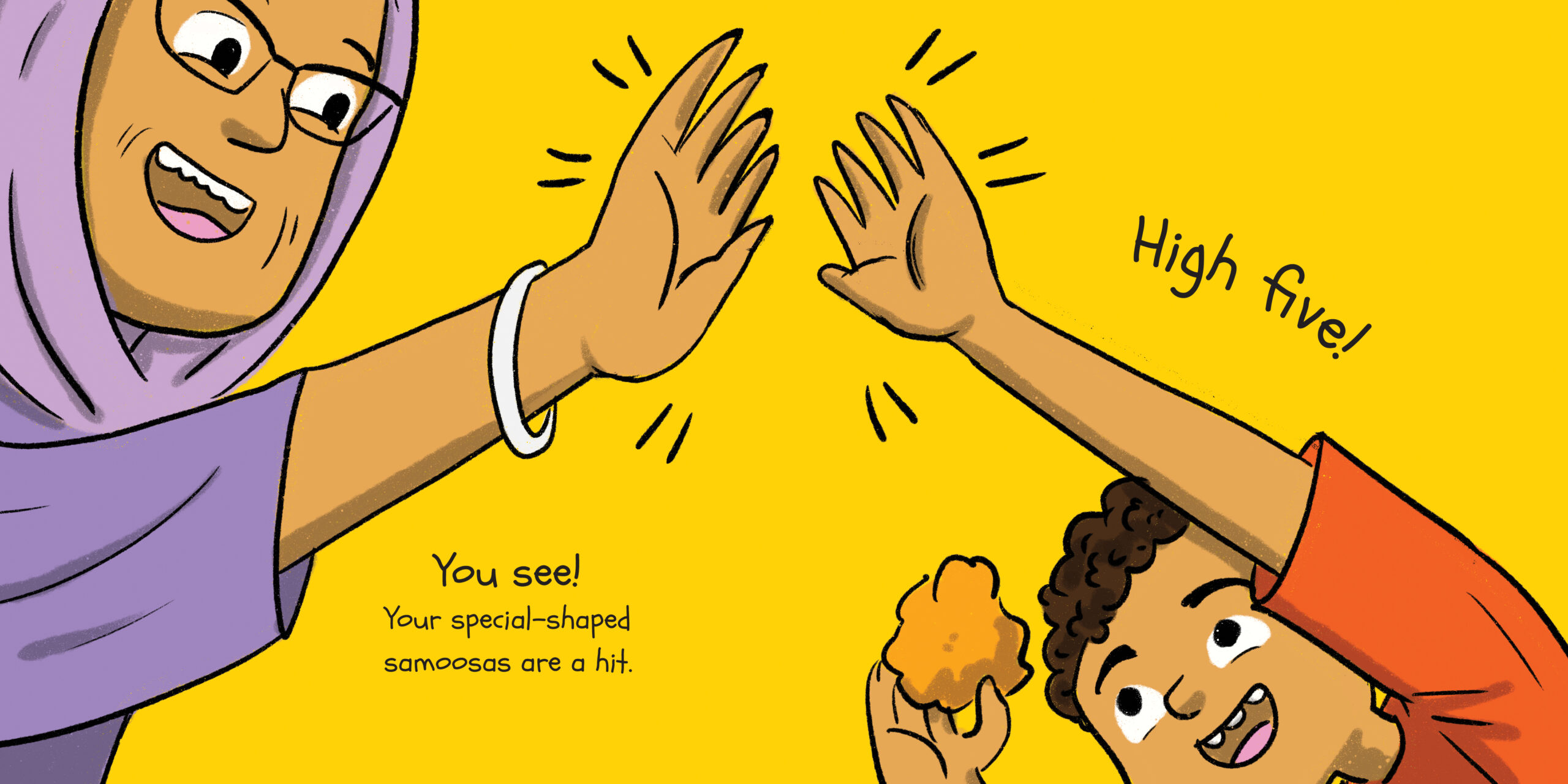 Samoosas! — original illustrated page 11, English text included