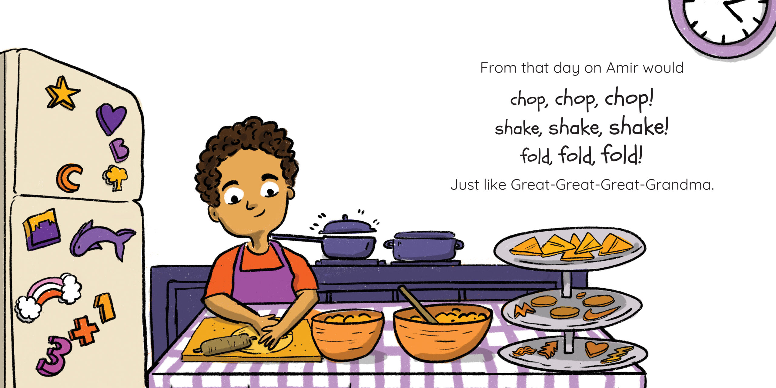 Samoosas! — original illustrated page 12, English text included