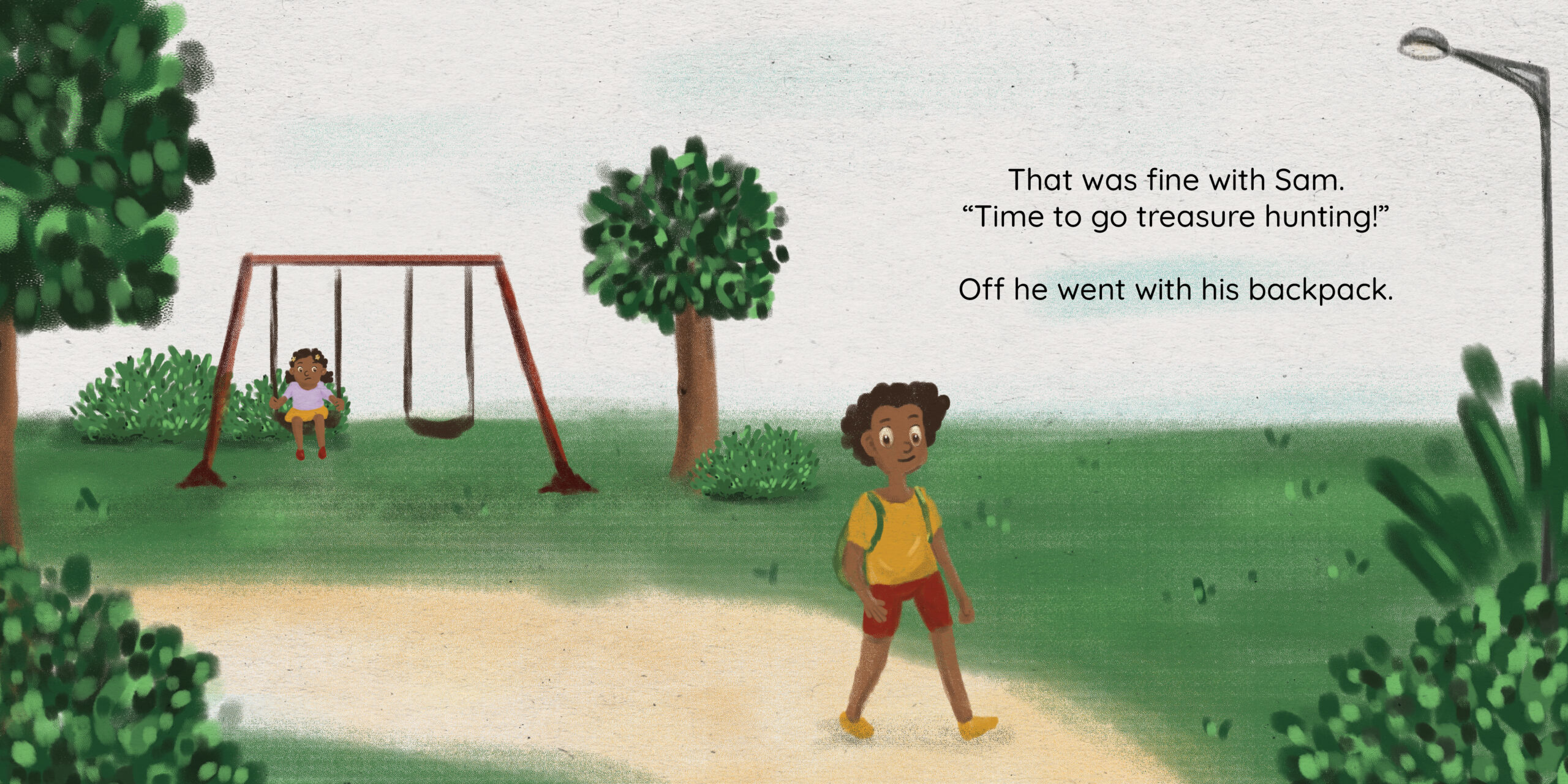 Sam’s Treasures — original illustrated page 5, English text included