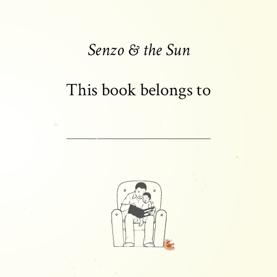 Senzo and the Sun — original illustrated page 2, English text included