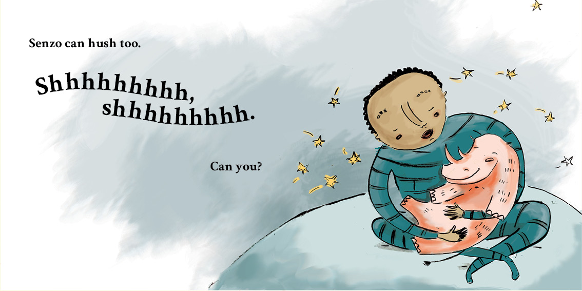 Senzo and the Sun — original illustrated page 14, English text included