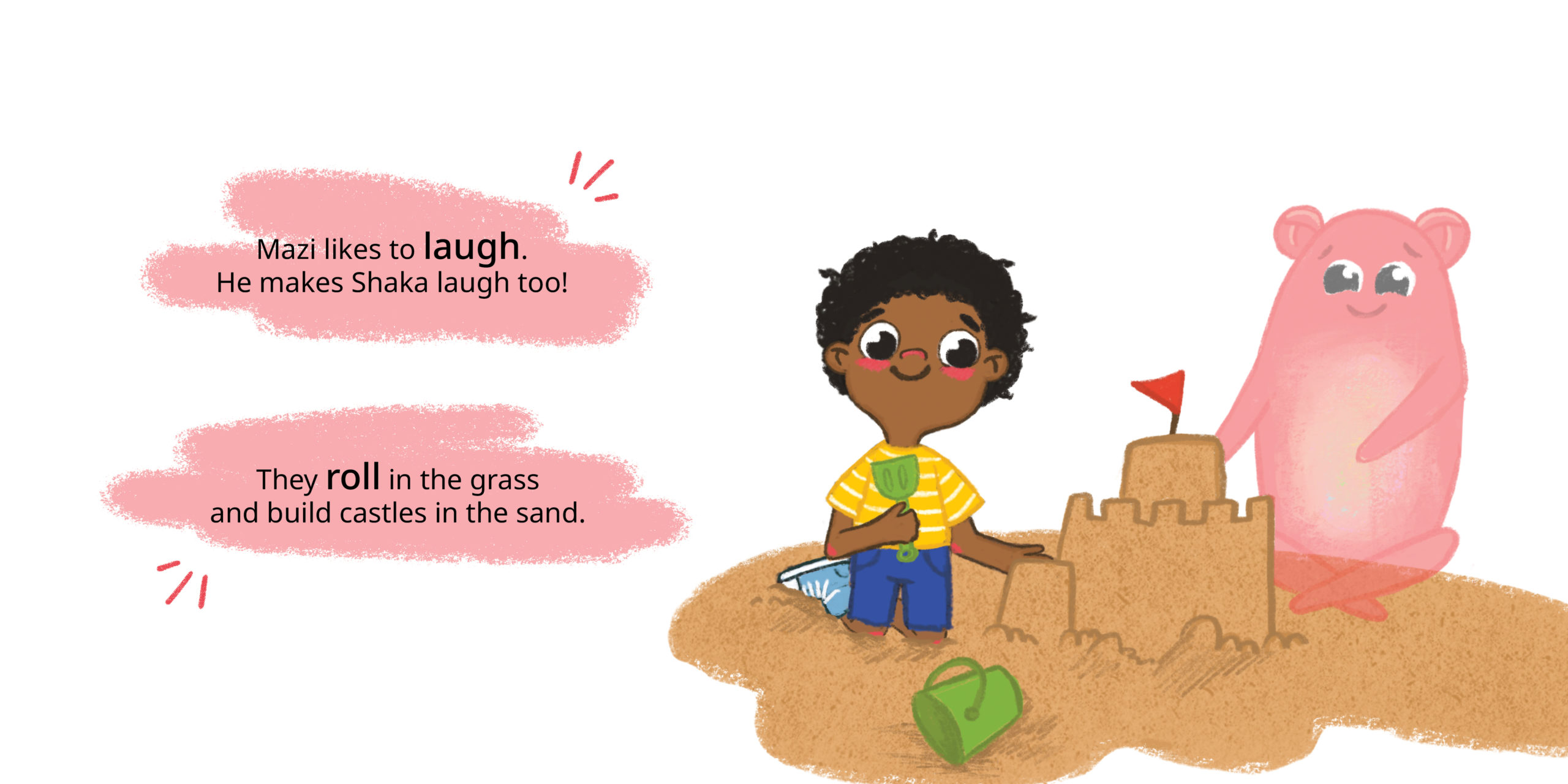 Shaka and Mazi — original illustrated page 4, English text included
