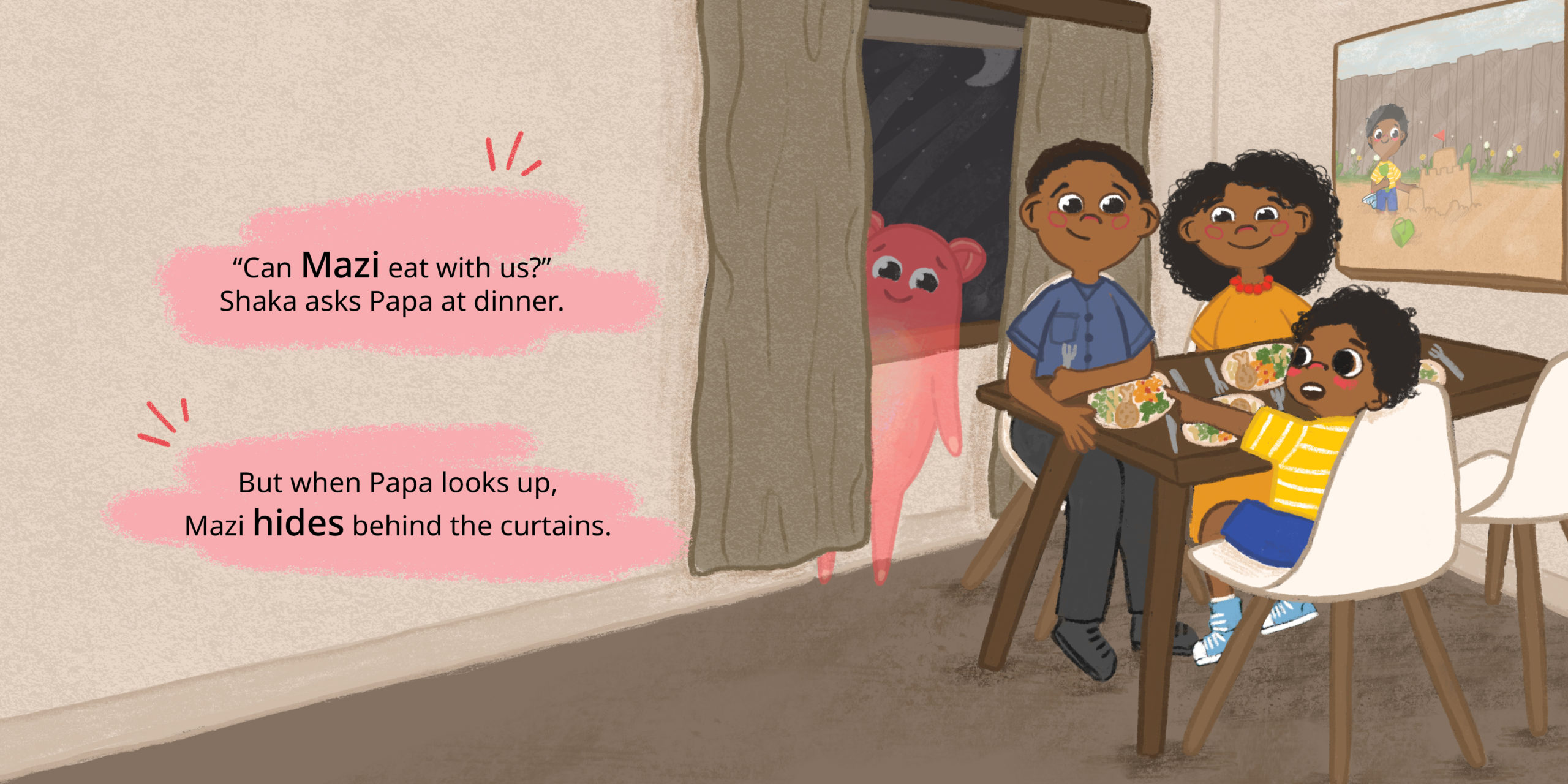 Shaka and Mazi — original illustrated page 5, English text included