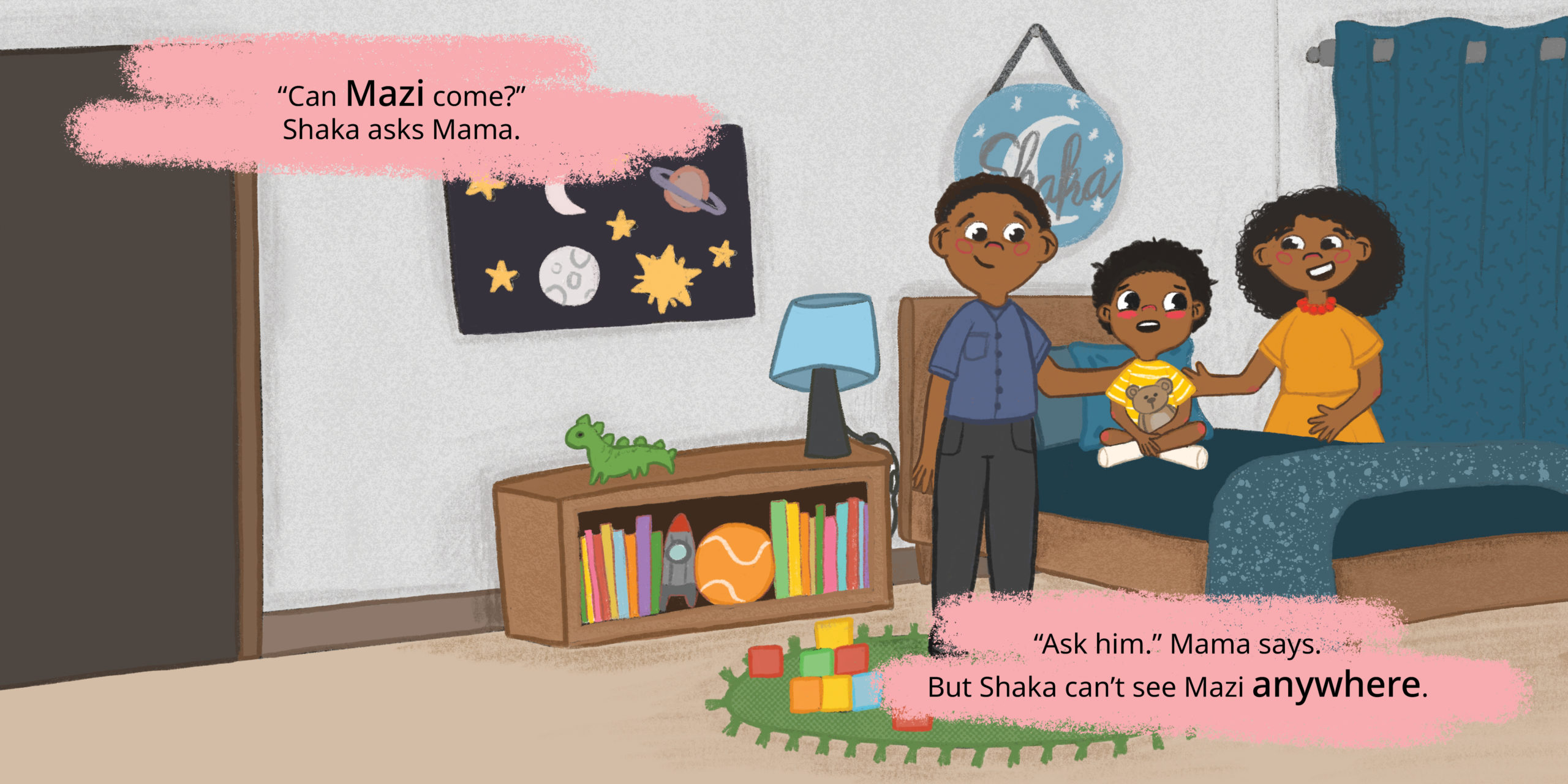 Shaka and Mazi — original illustrated page 7, English text included