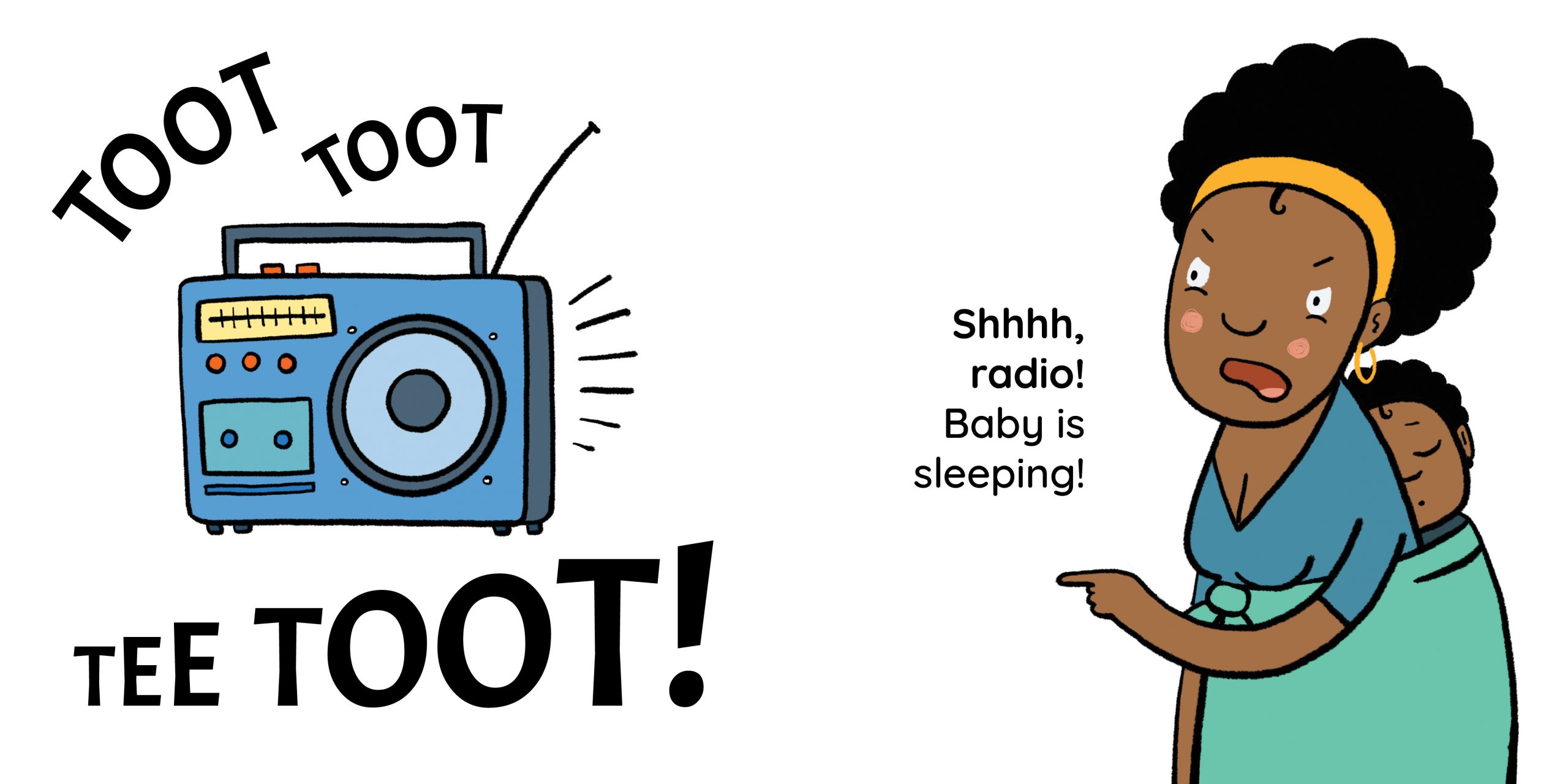Shhhhh! — original illustrated page 7, English text included
