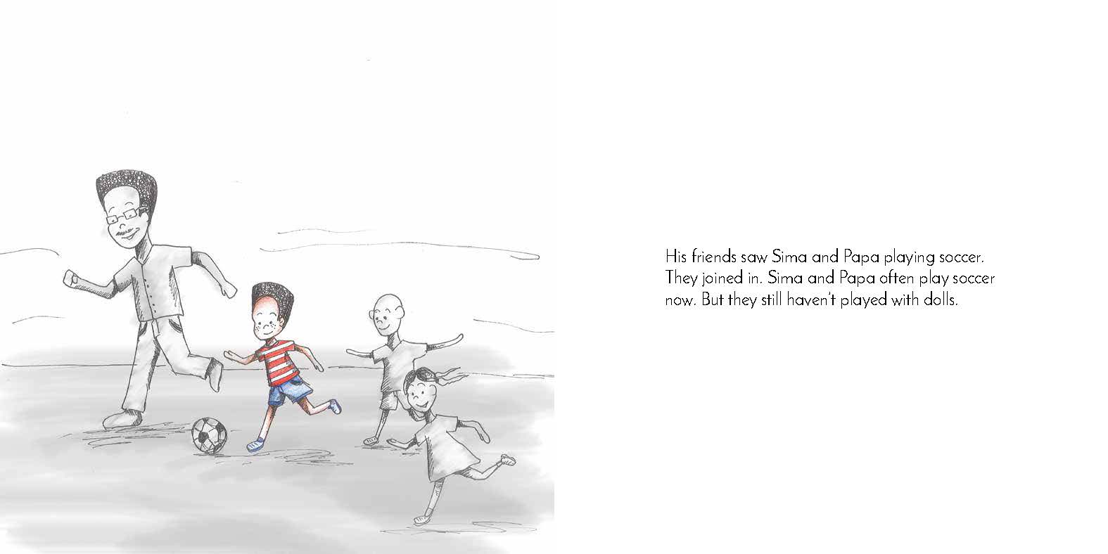 Sima and Siza — original illustrated page 7, English text included