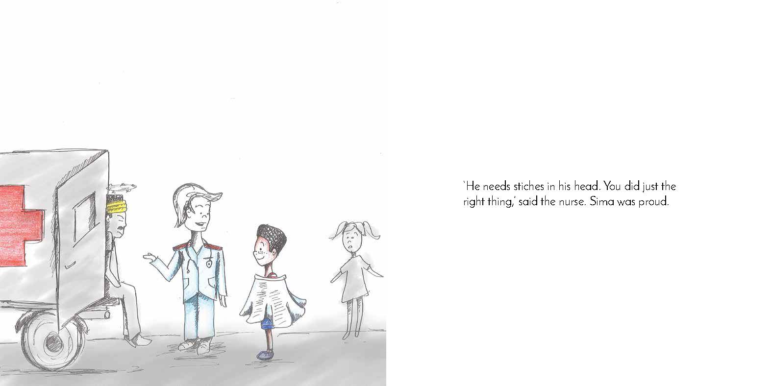 Sima and Siza — original illustrated page 11, English text included