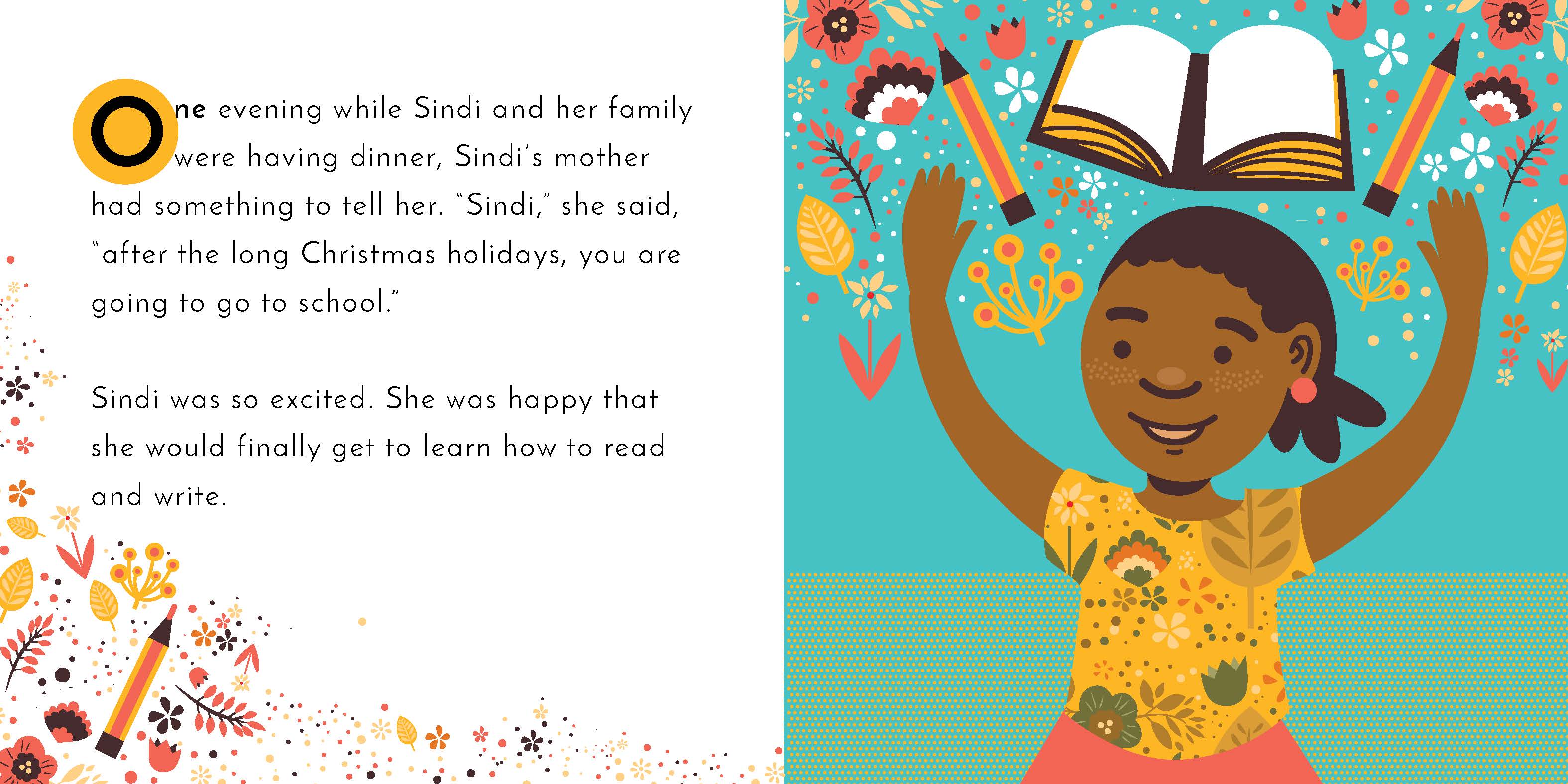 Sindi and the Moon — original illustrated page 6, English text included