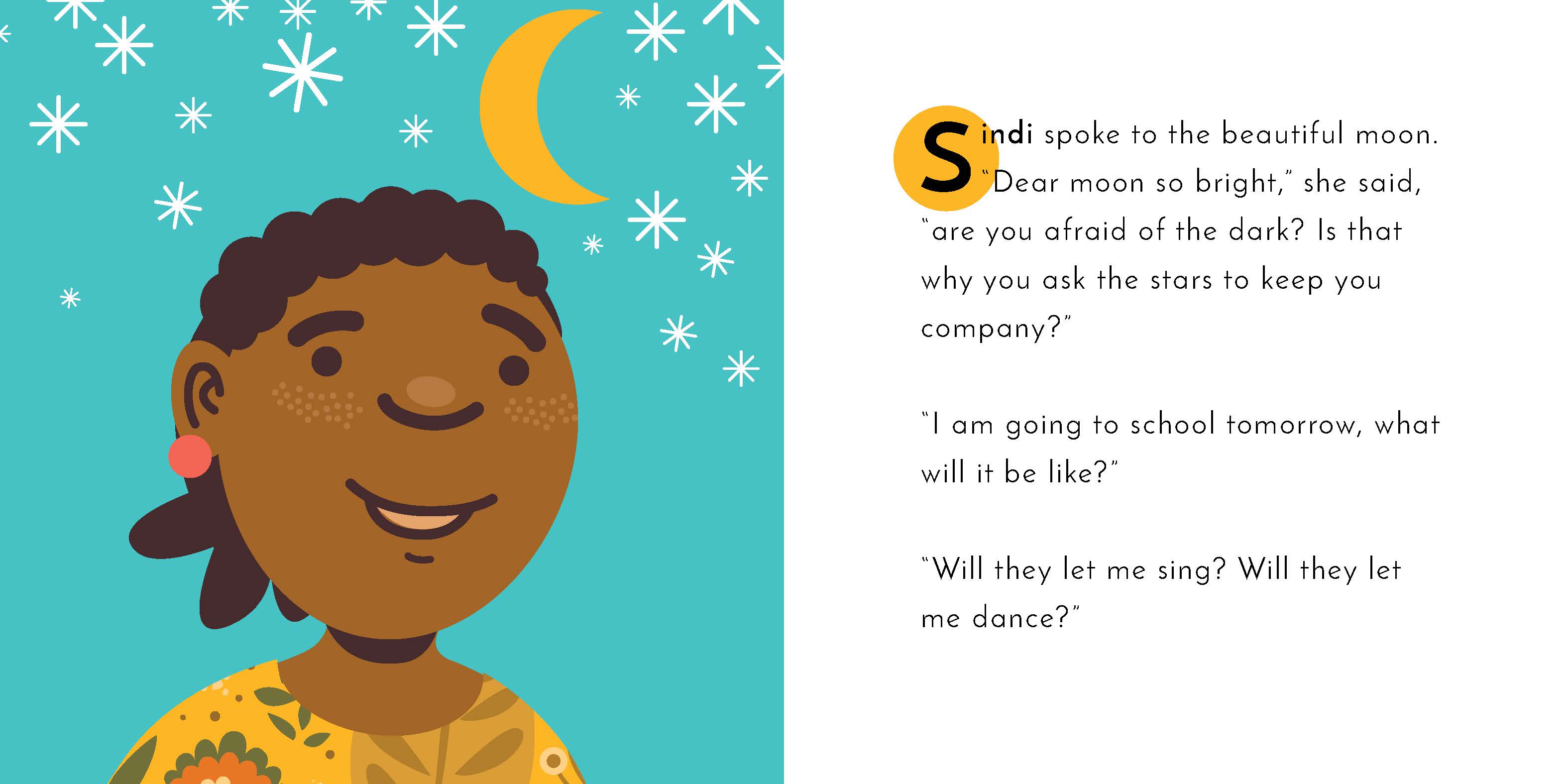 Sindi and the Moon — original illustrated page 11, English text included
