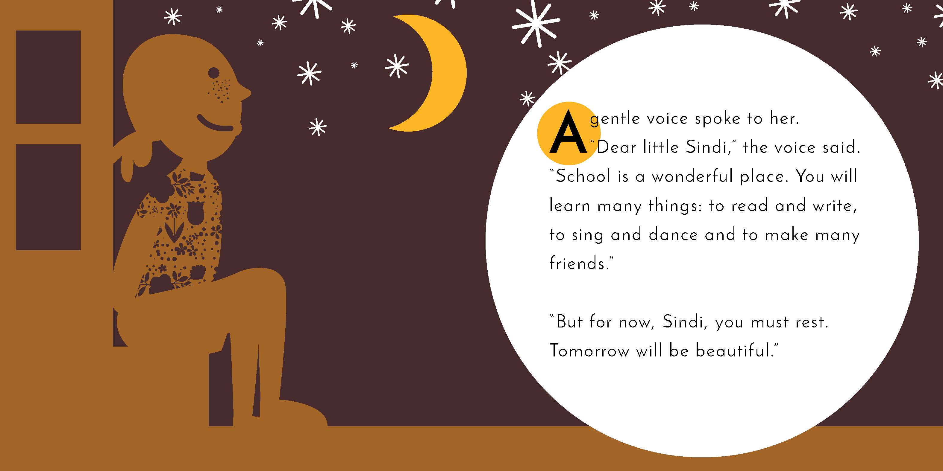 Sindi and the Moon — original illustrated page 13, English text included
