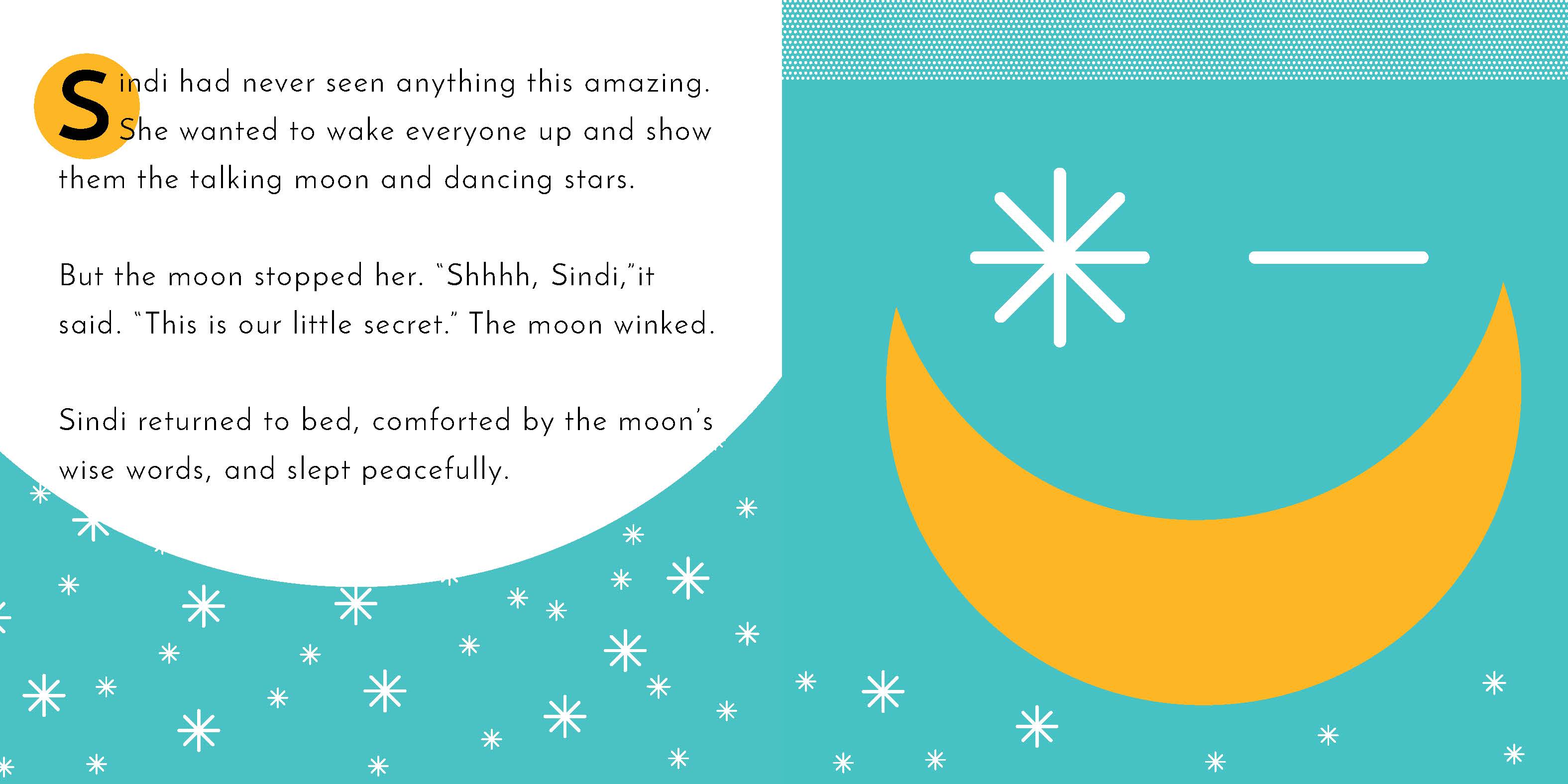 Sindi and the Moon — original illustrated page 14, English text included