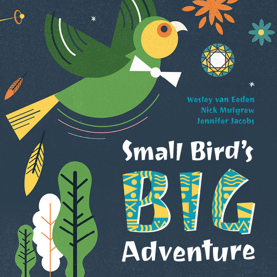 Small Bird’s Big Adventure — original illustrated page 1, English text included