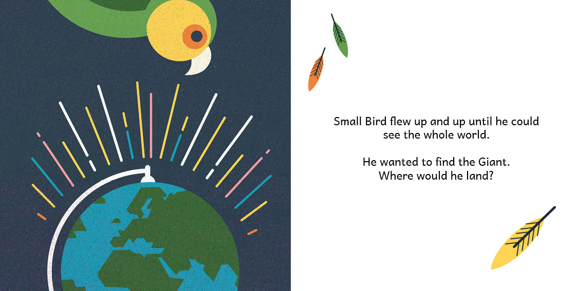 Small Bird’s Big Adventure — original illustrated page 9, English text included