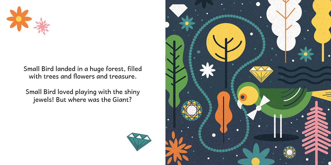 Small Bird’s Big Adventure — original illustrated page 10, English text included