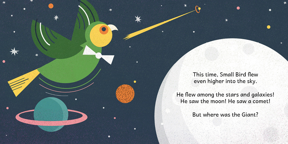 Small Bird’s Big Adventure — original illustrated page 12, English text included