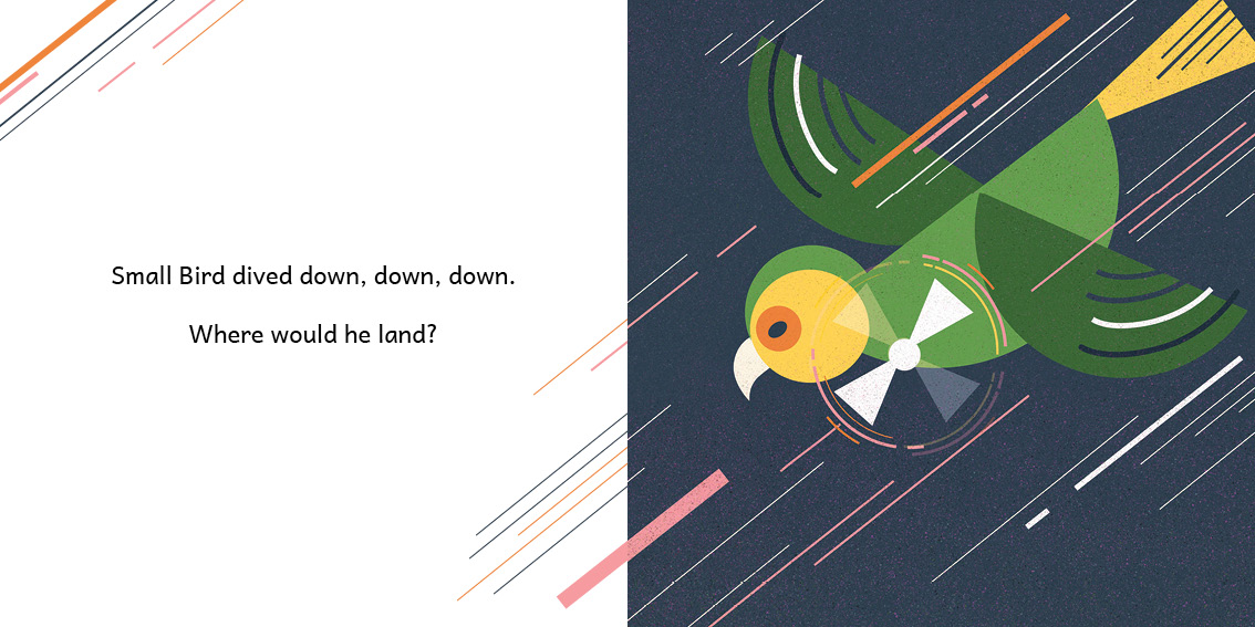 Small Bird’s Big Adventure — original illustrated page 14, English text included