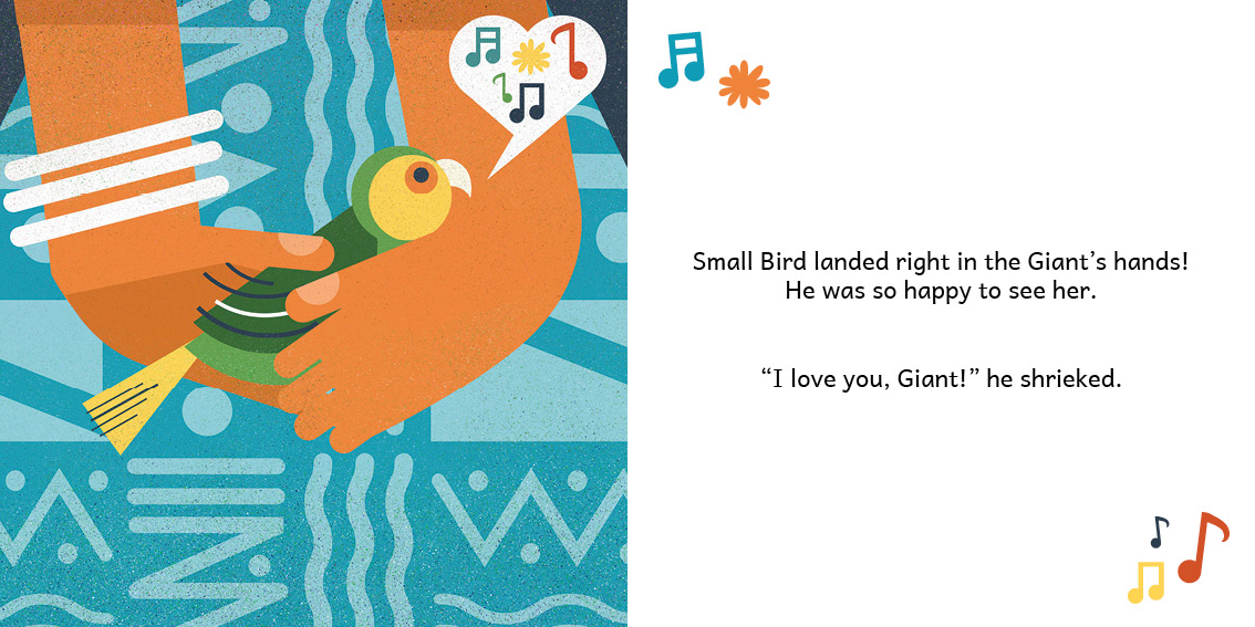 Small Bird’s Big Adventure — original illustrated page 15, English text included