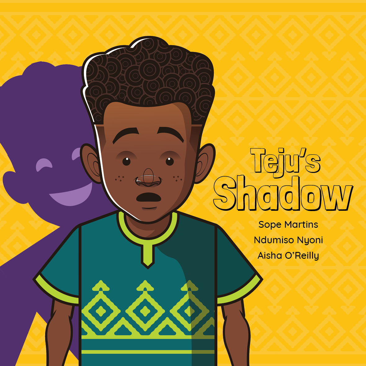Teju’s Shadow — original illustrated page 1, English text included