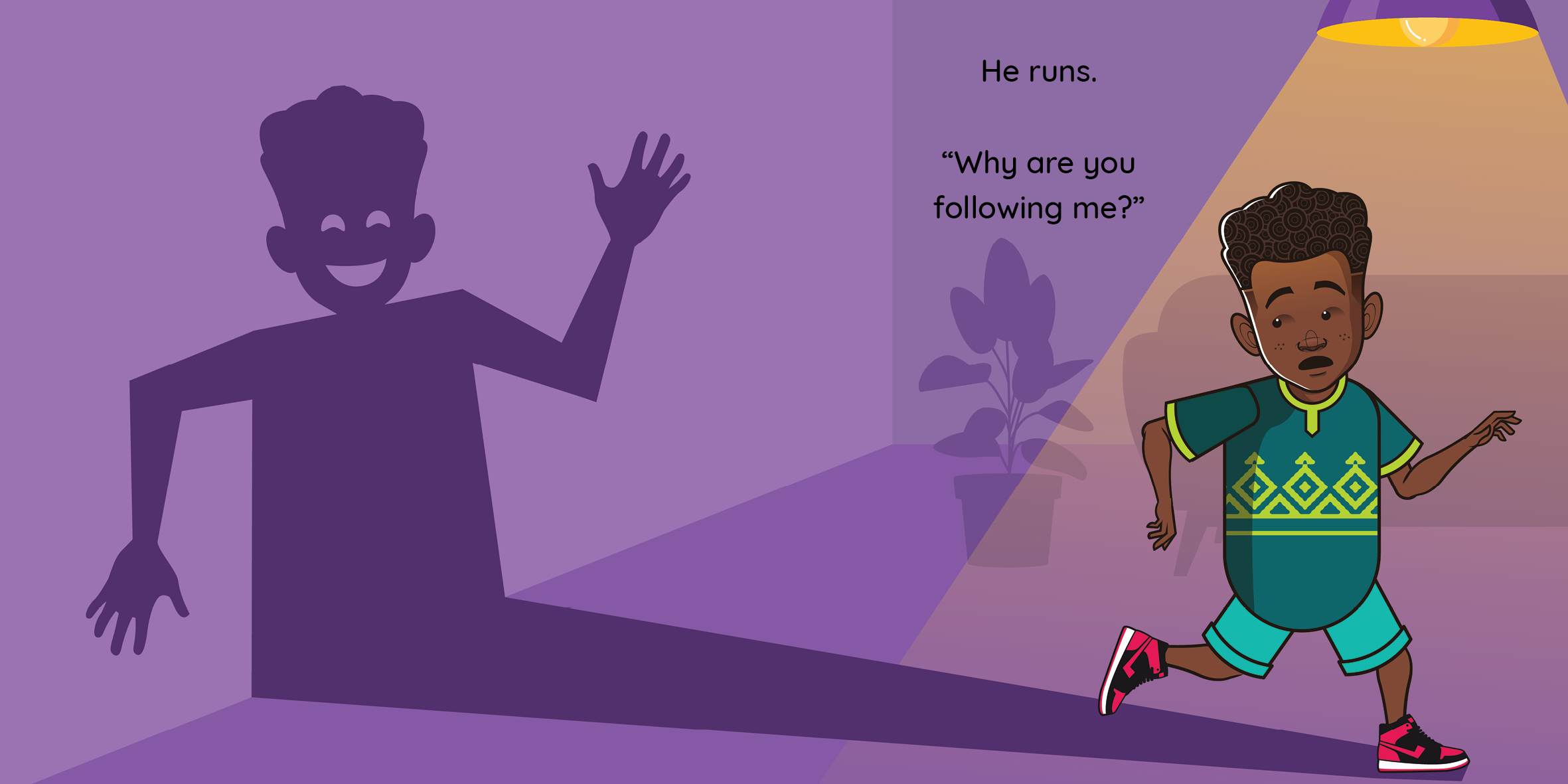 Teju’s Shadow — original illustrated page 4, English text included