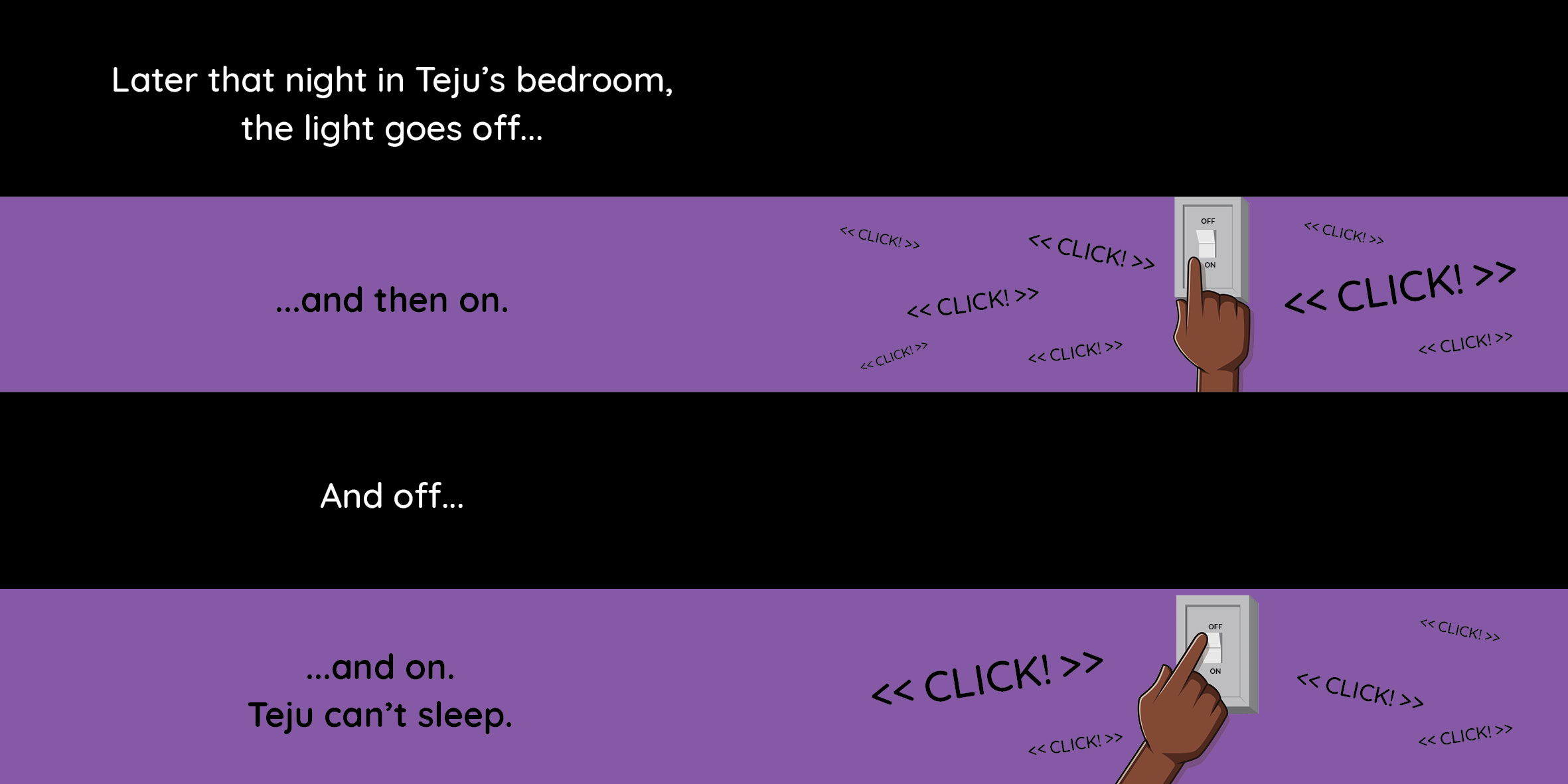Teju’s Shadow — original illustrated page 9, English text included