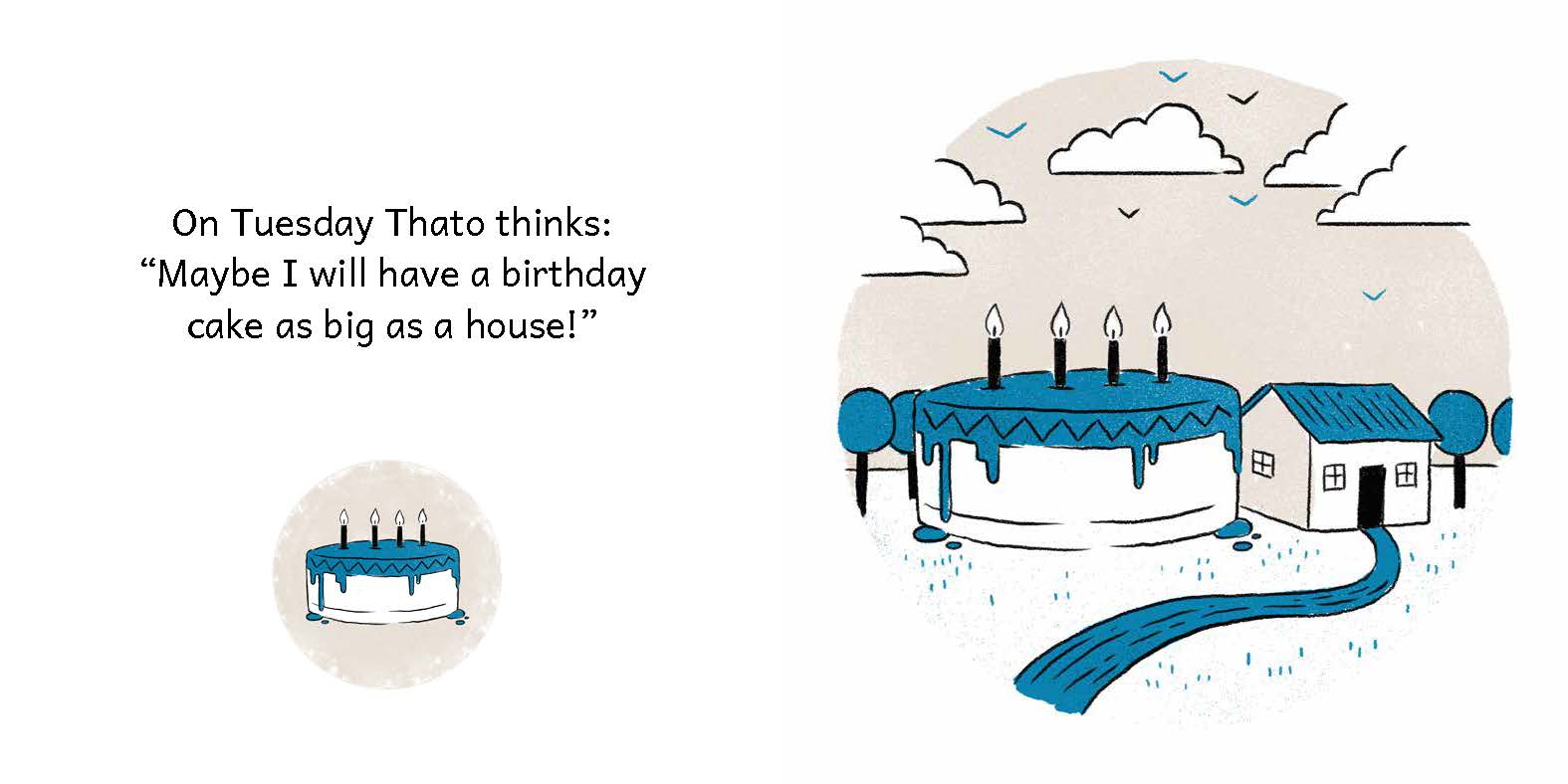 Thato’s Birthday Surprise — original illustrated page 5, English text included