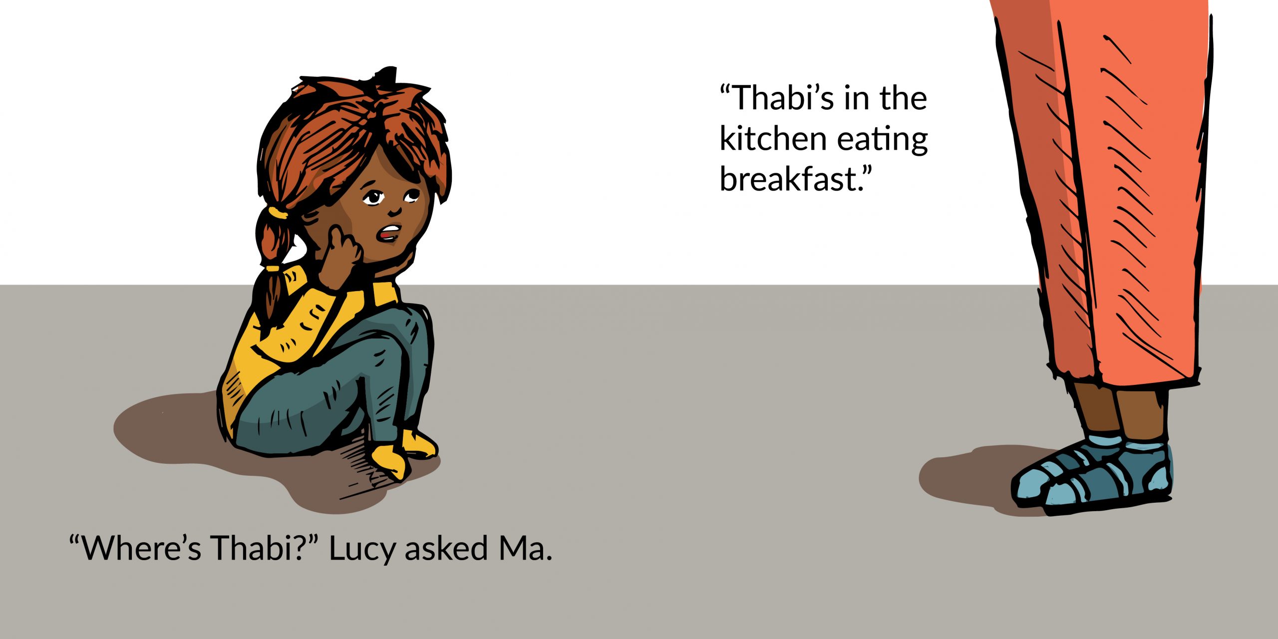 That’s not Thabi, That’s a hippopotamus — original illustrated page 3, English text included