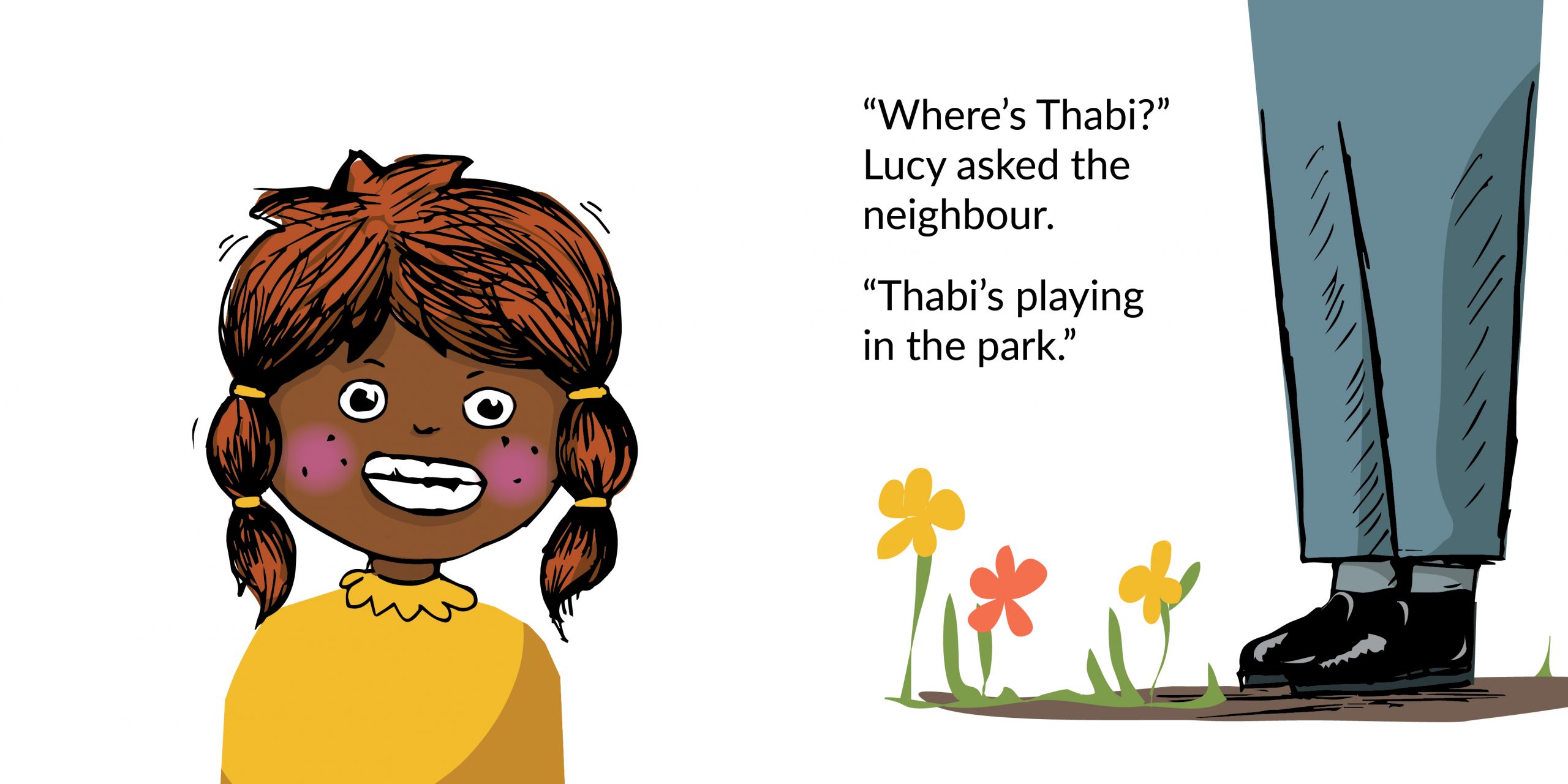 That’s not Thabi, That’s a hippopotamus — original illustrated page 9, English text included