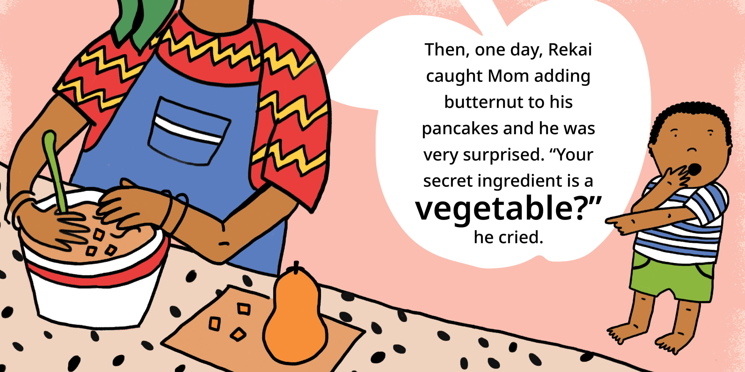 The boy who only ate pancakes — original illustrated page 10, English text included