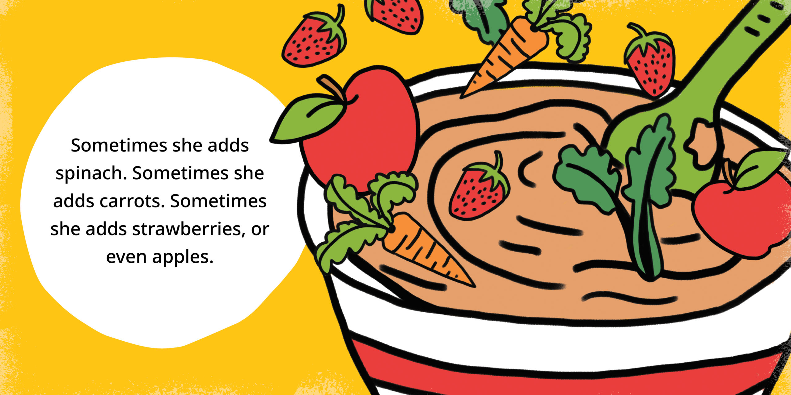 The boy who only ate pancakes — original illustrated page 12, English text included