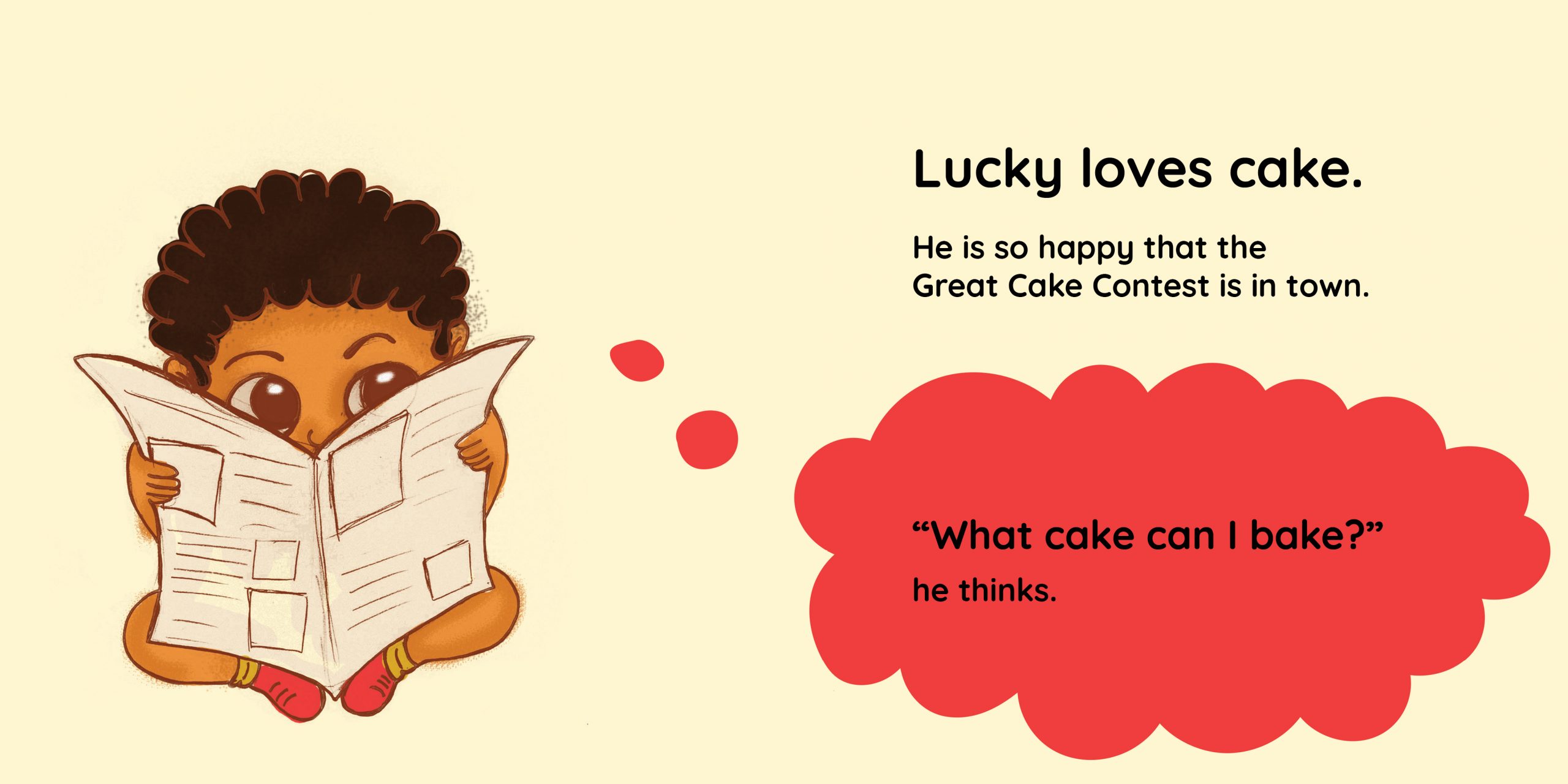 The Great Cake Contest — original illustrated page 2, English text included