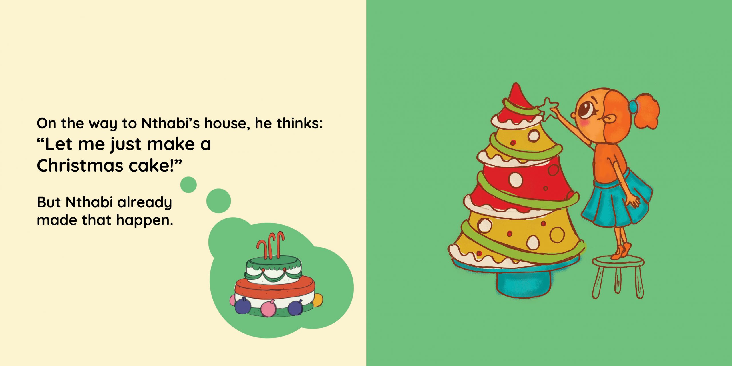 The Great Cake Contest — original illustrated page 6, English text included