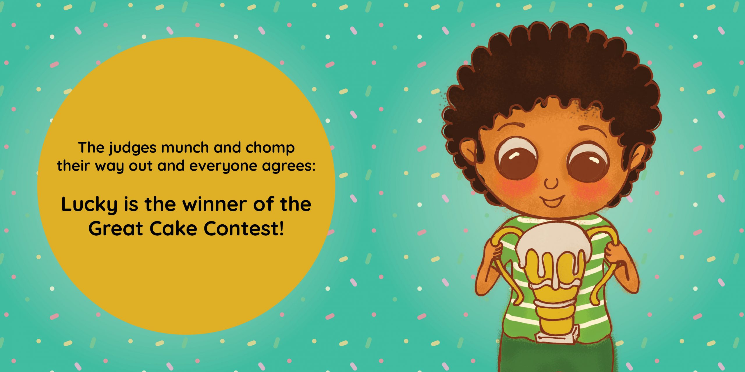 The Great Cake Contest — original illustrated page 13, English text included