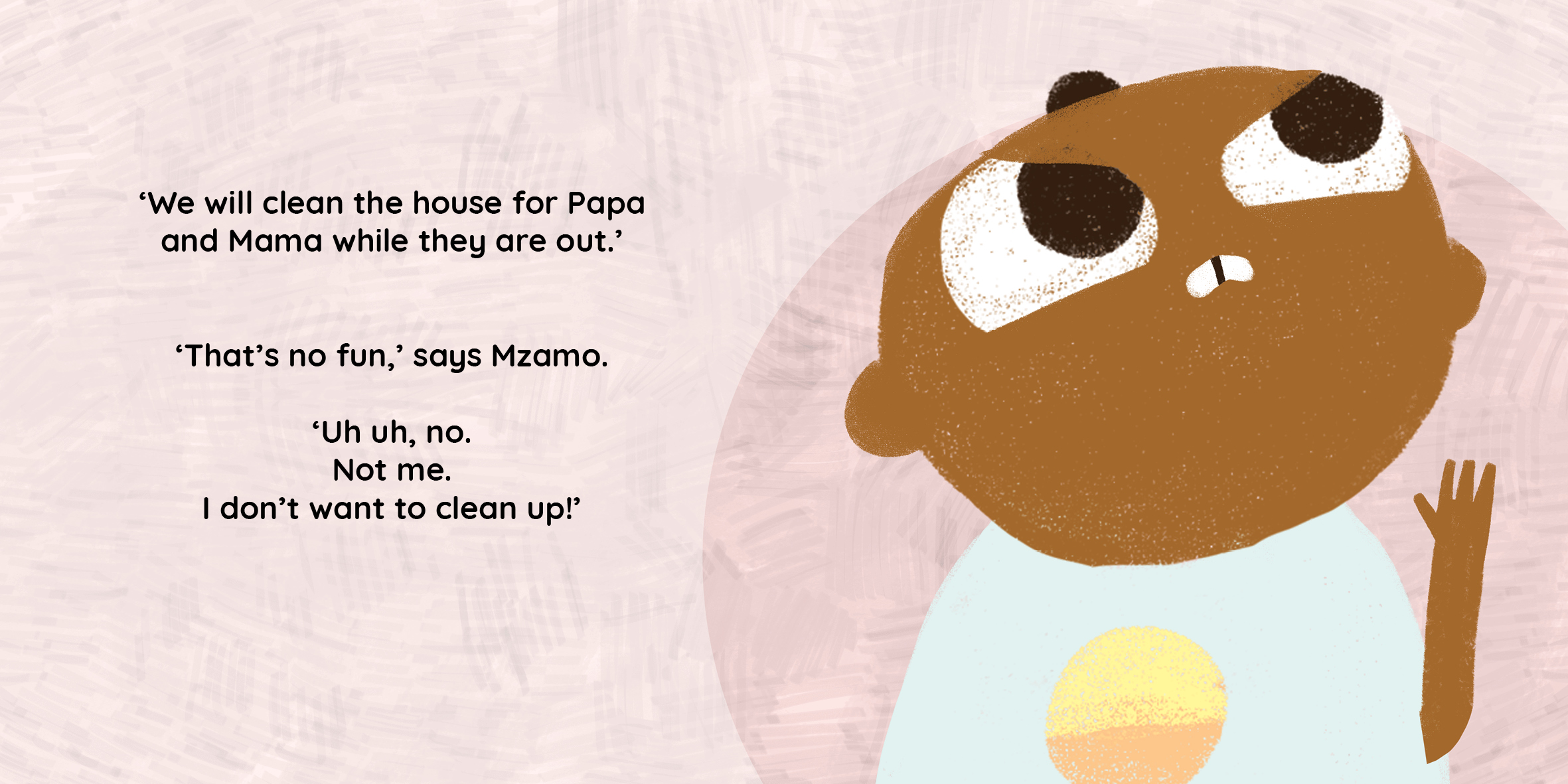 The Great Tidy Up — original illustrated page 3, English text included