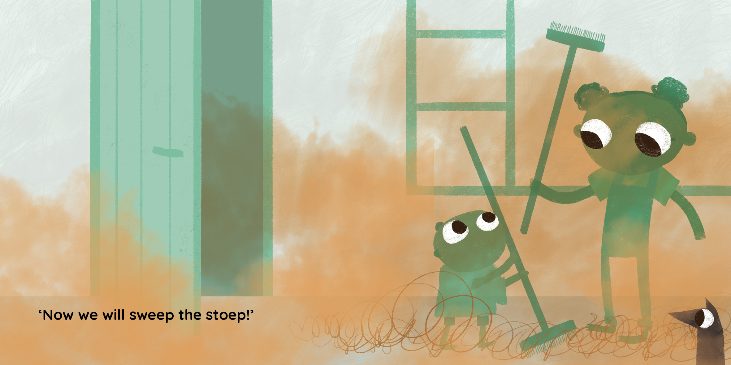 The Great Tidy Up — original illustrated page 6, English text included