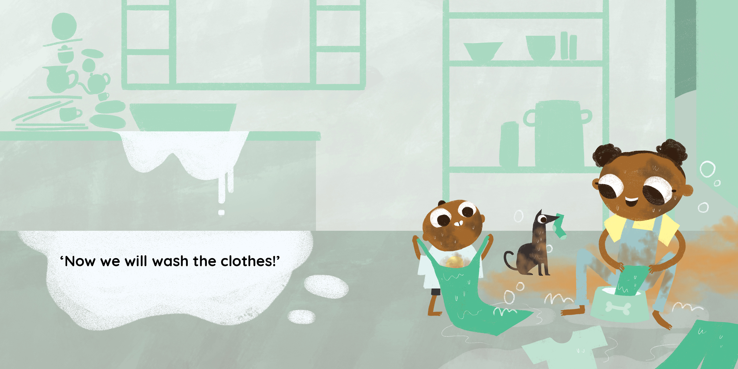 The Great Tidy Up — original illustrated page 10, English text included