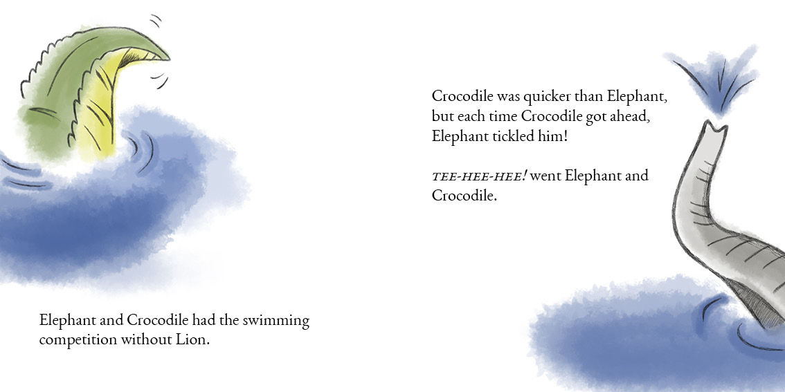 The Lion who Wouldn’t Try — original illustrated page 8, English text included