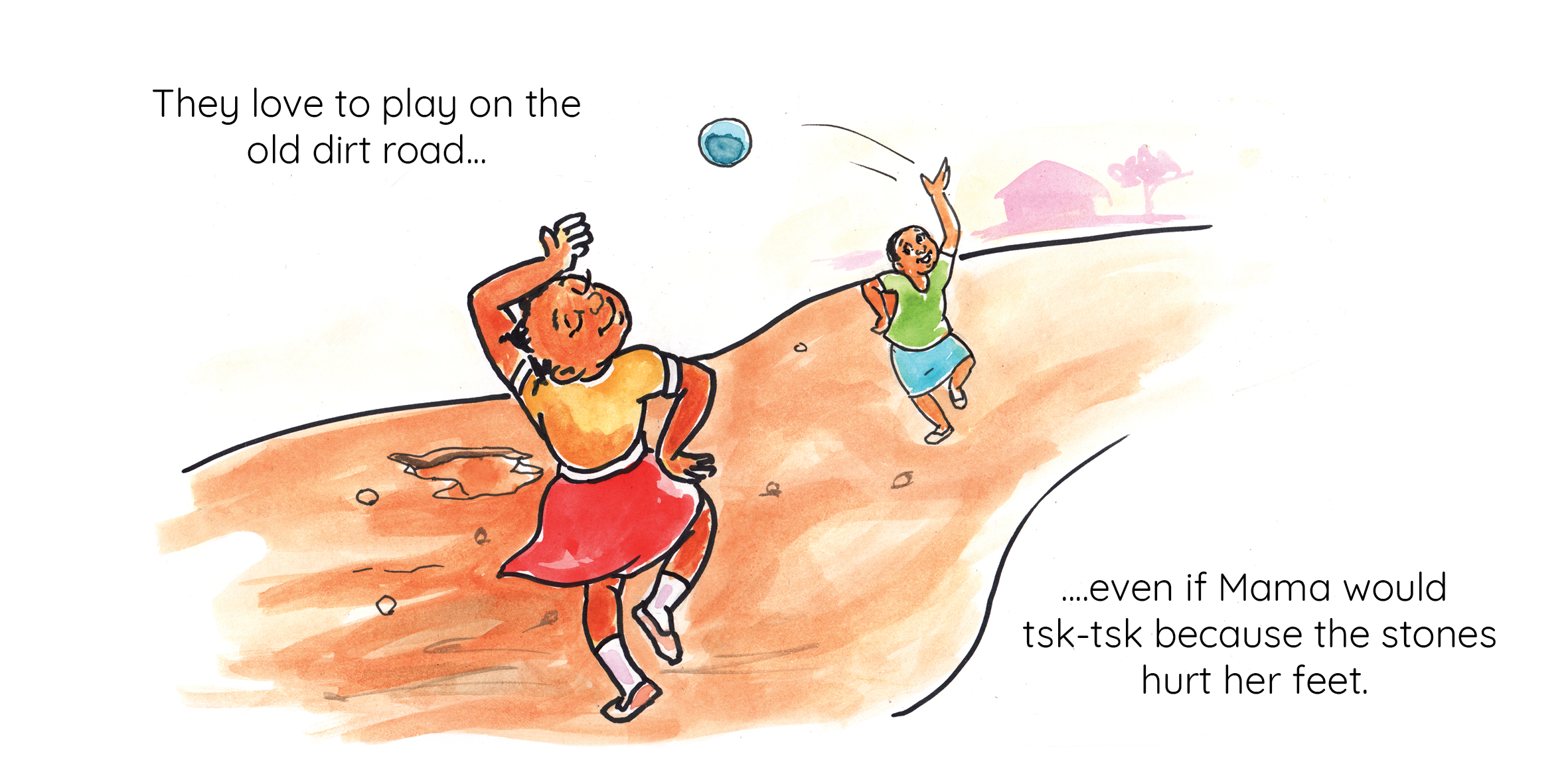 The New Road — original illustrated page 3, English text included