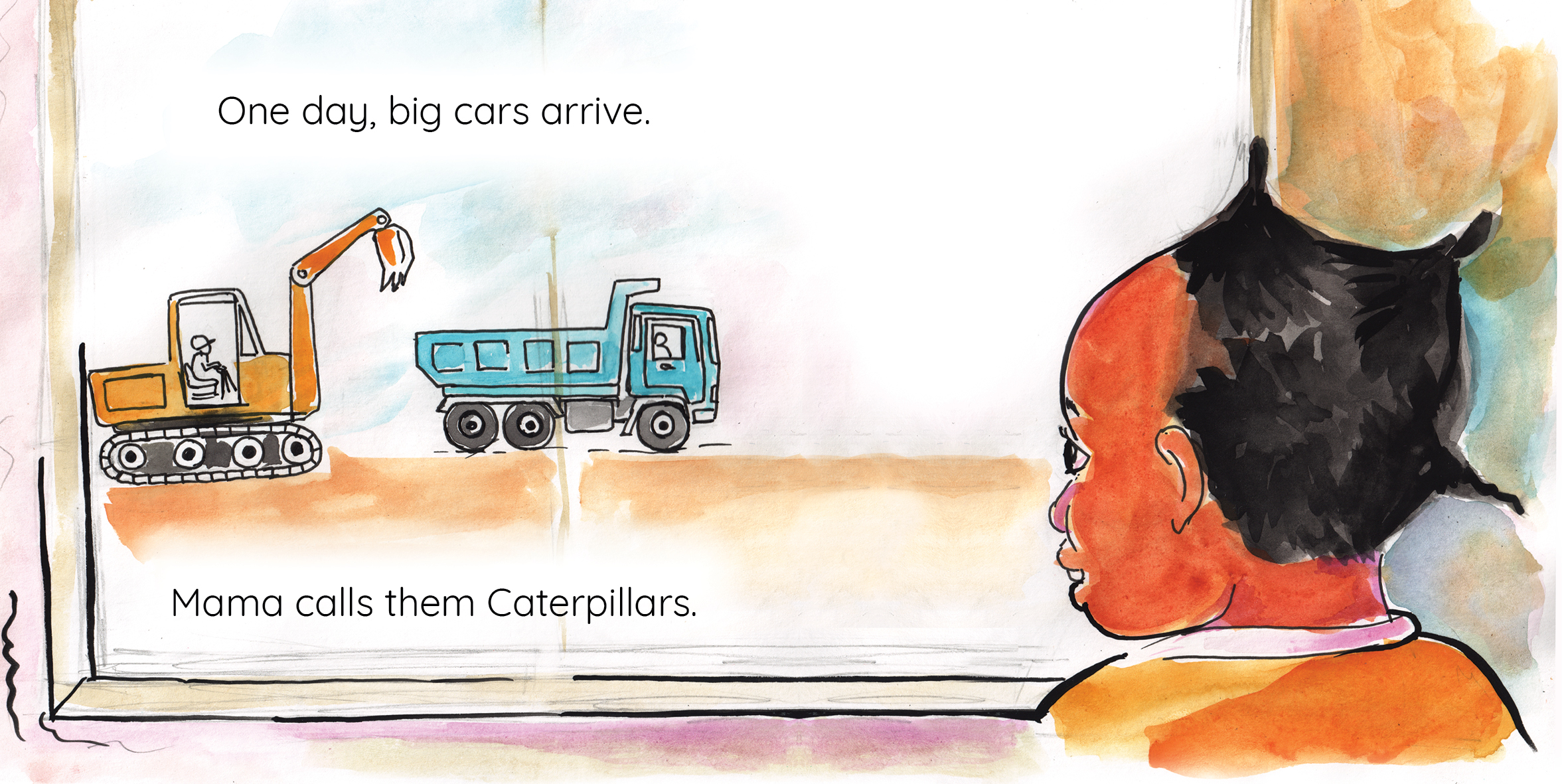 The New Road — original illustrated page 4, English text included