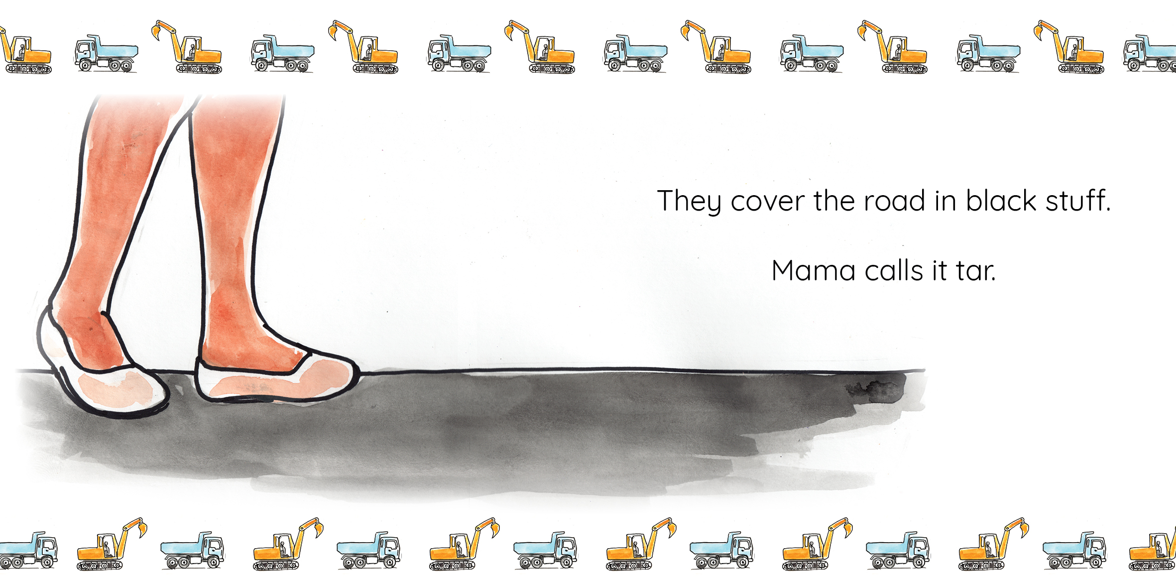 The New Road — original illustrated page 5, English text included
