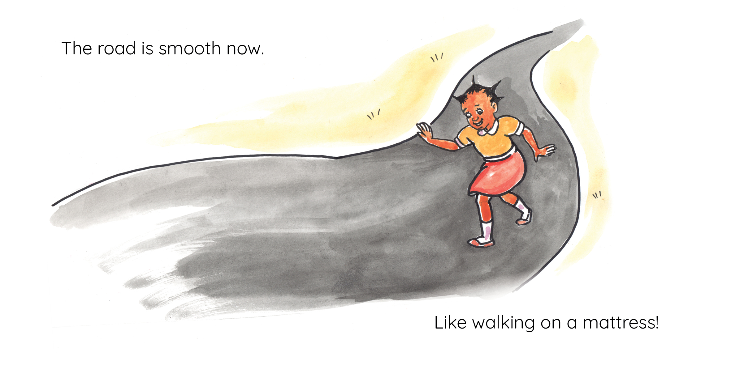 The New Road — original illustrated page 6, English text included