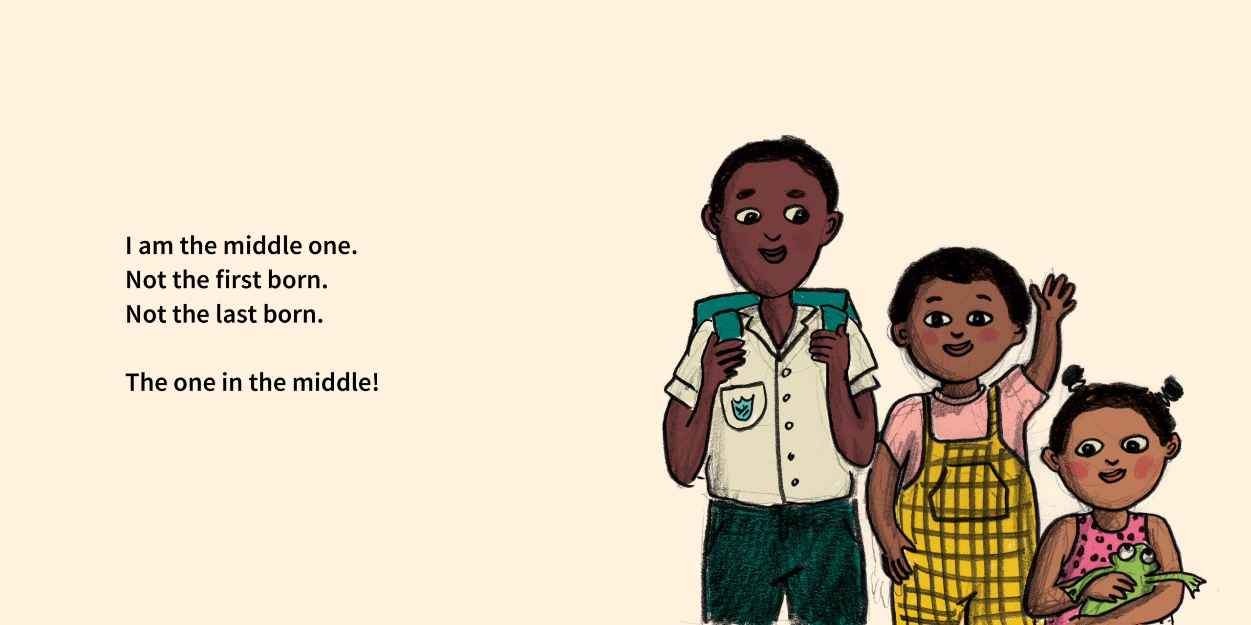The one in the middle — original illustrated page 2, English text included