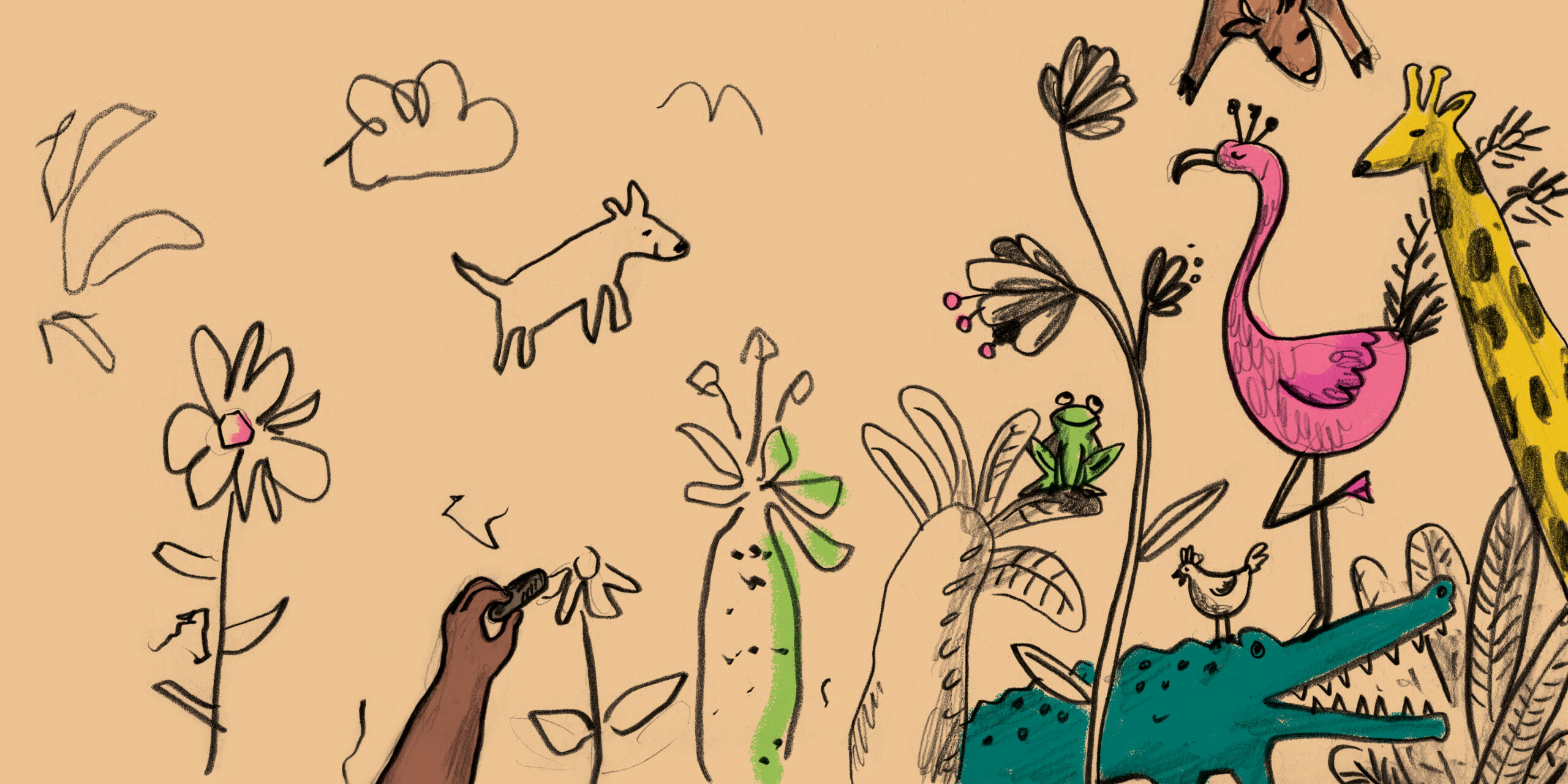The one in the middle — original illustrated page 7, English text included