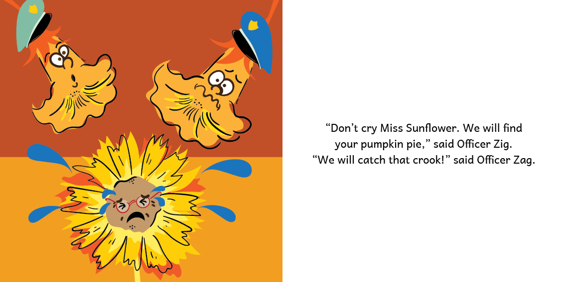 The Pumpkin Chase — original illustrated page 5, English text included