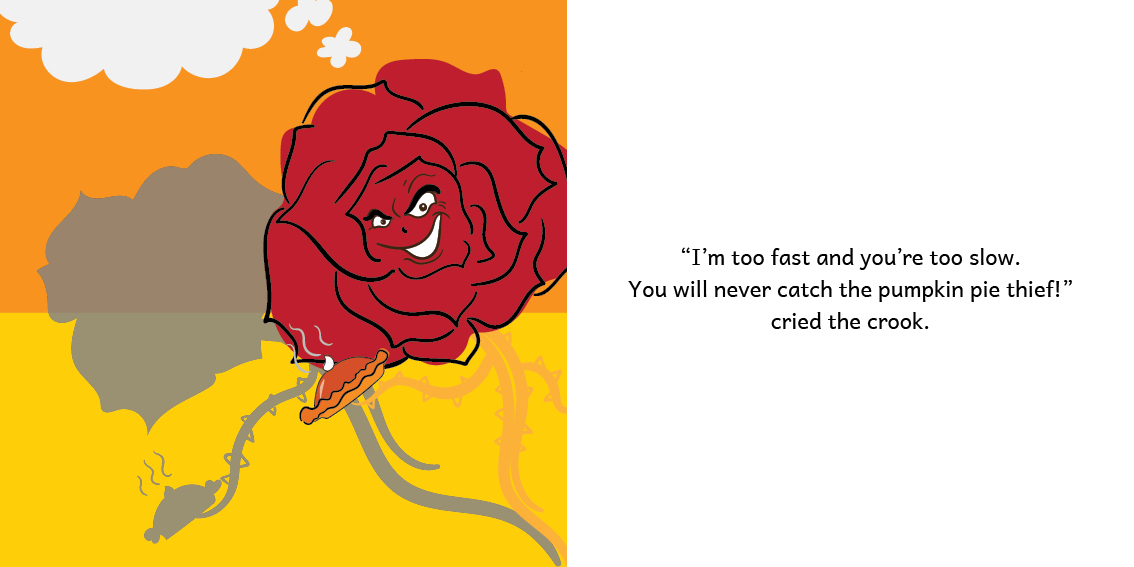 The Pumpkin Chase — original illustrated page 7, English text included