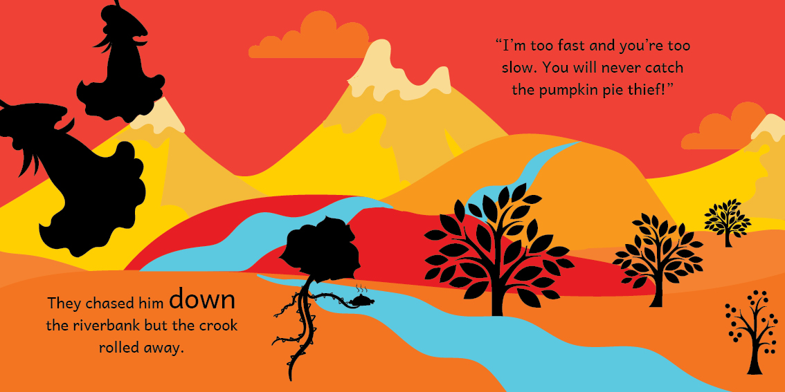 The Pumpkin Chase — original illustrated page 9, English text included
