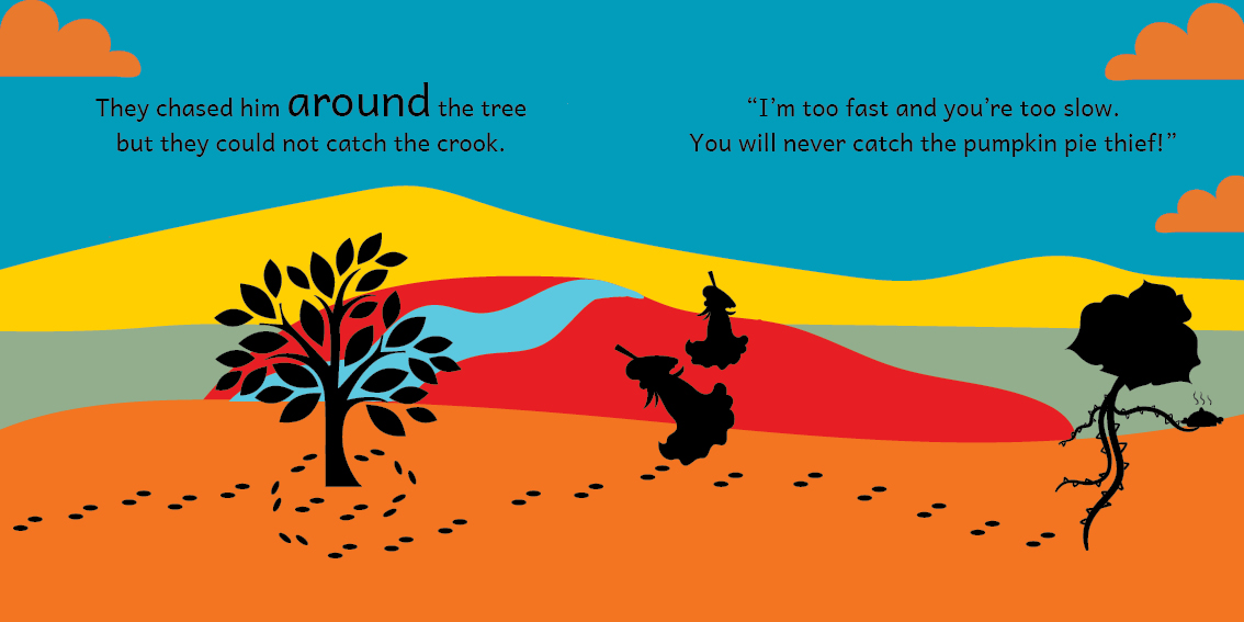 The Pumpkin Chase — original illustrated page 12, English text included