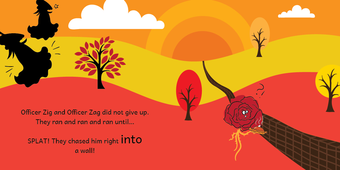 The Pumpkin Chase — original illustrated page 13, English text included
