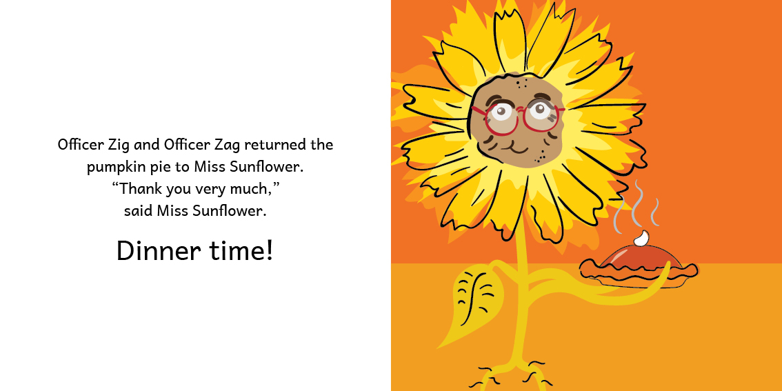 The Pumpkin Chase — original illustrated page 15, English text included