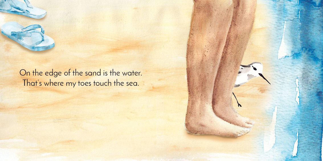 The Sea — original illustrated page 6, English text included
